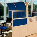 Skärmvägg Silence, med glasöverdel, 1000x1500 mm, tyg-glas /tyg-glas, svart, vit