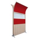 Skärmvägg SilenceSky, påbyggnad rak, 1000 mm, svart, björk