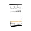 Klädfack Savalen, vägghängd, B 900 mm, svart, modell A, utbyggnad
