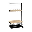 Klädfack Savalen, dubbelsidig, B 900 mm, svart, modell B, utbyggnad