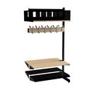 Klädfack Savalen, dubbelsidig, B 900 mm, svart, modell C, utbyggnad