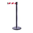 Avspärrningsband Tensabarrier Advance 2,3 m, stolpe: rostfri, band: röd/vit