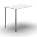 Kopplingsbord till Hörnskrivbord Duo-C, LxB 800x600 mm, vit/silver