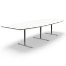 Konferensbord Elips, höjd 720 mm, BxD 3200 x 1200/800 mm, vit/förkromad