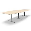 Konferensbord Elips, höjd 720 mm, BxD 3800 x 1200/800 mm, björk/förkromad