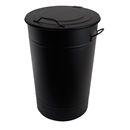 Soptunna av plåt, 160 l, H 780 mm, svart