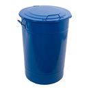 Soptunna av plåt, 160 l, H 780 mm, blå