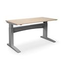 Höj och sänkbart skrivbord Denver, rak, LxB 1800x800 mm, ek/silver