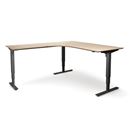 Höj och sänkbart hörnskrivbord Atlanta Trend, vänster, LxB 2000x1800 mm, ek/svart