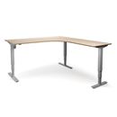 Höj och sänkbart hörnskrivbord Atlanta Trend, höger, LxB 2000x1800 mm, ek/silver