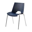 Stol Strike med 4-bensstativ, krom/blå