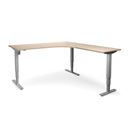 Höj och sänkbart hörnskrivbord Atlanta, höger, LxB 1800x2000 mm, ek/silver