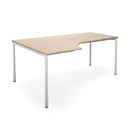 Hörnskrivbord DUO-C, vänster, LxB 1800x1200 mm, ek/vit