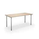 Bord DUO-C, rak skiva, LxB 1600x800 mm, ek/silver