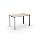 Bord DUO-C, rak skiva, LxB 1200x800 mm, ek/svart