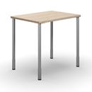 Bord DUO-C, rak skiva, LxB 800x600 mm, ek/silver