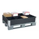 Fackindelning av återvunnen plast, 4 fack, till 1200x1000 mm