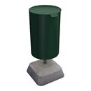 Papperskorg med lock och betongfot Lixa