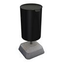 Papperskorg med lock och betongfot Lixa