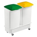 Vagn med 2 st Källsorteringskärl DURABIN