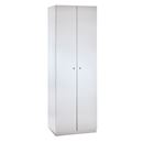Plåtskåp med 2 garderober, BxDxH 600x500x1800 mm, ljusgrå dörrar
