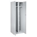 Plåtskåp med 2 garderober, BxDxH 600x500x1800 mm, ljusgrå dörrar