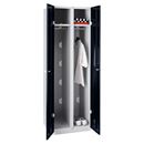 Plåtskåp med 2 garderober, BxDxH 600x500x1800 mm, svarta dörrar