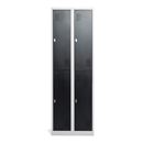 Klädskåp Fereng, 4 dörrar i 2 skåp, BxDxH 610x457x1830mm, svart/grå