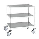 Serveringsvagn Rostfri, 3 hyllplan, helsvetsad, LxB 625x415 mm