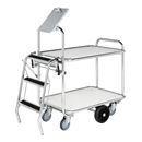 Plockvagn Vanna, med stege, 2 hyllplan, LxBxH 1300x630x1100 mm