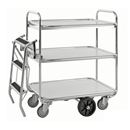 Plockvagn Vanna, med stege, 3 hyllplan, LxBxH 1300x630x1100 mm