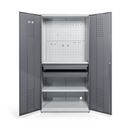 Verktygsskåp Gari, paket 4, BxDxH 1020x540x2000 mm, max 500 kg, grå, kodlås