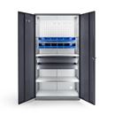 Verktygsskåp Gari, paket 5, BxDxH 1020x540x2000 mm, max 500 kg, grå, cylinderlås