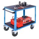 Bordsvagn Industri Industri, 2 hyllplan av plast, hyllplan 1250 x 800 mm, stativ ljusblått
