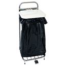 Sopsäckshållare på hjul med lock, fotpedal, 2 hjul, 60 liter, vit 