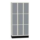 Elevskåp Sonesson Flex, 9 dörrar i 3 skåp, BxDxH 900x400x1900 mm, grå/vit