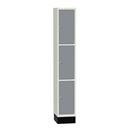Elevskåp Sonesson Flex, 3 dörrar i 1 skåp, BxDxH 300x400x1900 mm, grå/vit