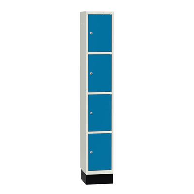 Elevskåp Sonesson Flex, 4 dörrar i 1 skåp, BxDxH 300x400x1900 mm, blå/vit