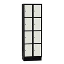 Elevskåp Sonesson Flex, 8 dörrar i 2 skåp, BxDxH 600x400x1900 mm, vit/svart