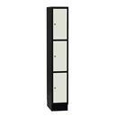 Elevskåp Sonesson Flex, 3 dörrar i 1 skåp, BxDxH 300x550x1900 mm, vit/svart