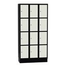 Elevskåp Sonesson Flex, 12 dörrar i 3 skåp, BxDxH 900x400x1900 mm, vit/svart