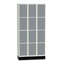 Elevskåp Sonesson Flex, 12 dörrar i 3 skåp, BxDxH 900x400x1900 mm, grå/vit