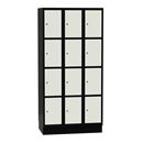Elevskåp Sonesson Flex, 12 dörrar i 3 skåp, BxDxH 900x550x1900 mm, vit/svart
