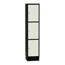 Elevskåp Sonesson Flex, 3 dörrar i 1 skåp, BxDxH 400x400x1900 mm, vit/svart