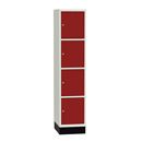 Elevskåp Sonesson Flex, 4 dörrar i 1 skåp, BxDxH 400x550x1900 mm, röd/vit