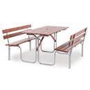 Picknickbord Rasta, LxBxH 1500x1850x780 mm, brun/galvaniserad