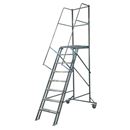 Mobil trappa med räcke, H 1600 mm, 8 steg