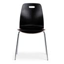 Skalstol Alina, stapelbar, 4-pack, svart/krom