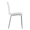 Skalstol Alina, stapelbar, 4-pack, vit/krom