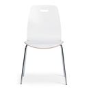 Skalstol Alina, stapelbar, 4-pack, vit/krom